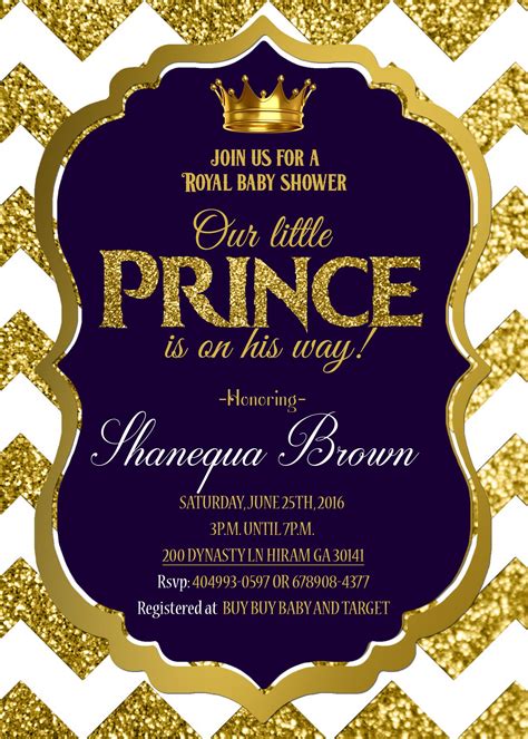 Free Printable Royal Baby Shower Invitations